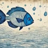 Sea Blue Fish Art Diamond Painting