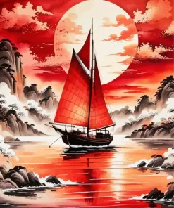 Seascape Sailboat Art Diamond Painting