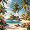 Seascape With Palm Trees Art Diamond Painting