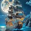 Ship In The Moonlight Diamond Painting