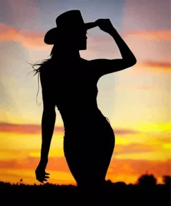 Silhouette Cowgirl Art Diamond Painting