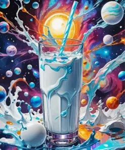 Space Glass Of Milk Diamond Painting