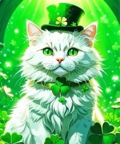 St Patricks Day Cat Diamond Painting