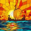 Stained Sailboat At Sunset Diamond Painting