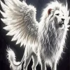 White Lion With Wings Diamond Painting