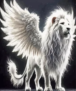 White Lion With Wings Diamond Painting