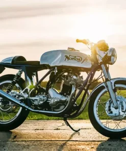 White Norton 750 Commando Diamond Painting