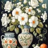 White Rosemaling Diamond Painting