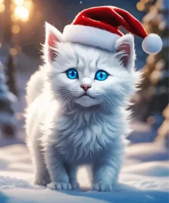 White Santa Hat Art Diamond Painting