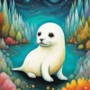 White Seal Art Diamond Painting