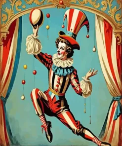 Antique Circus Clown Art Diamond Painting