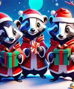 Badgers Christmas Diamond Painting