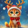 Christmas Orange Cat Diamond Painting