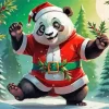 Christmas Santa Panda Diamond Painting