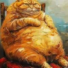 Chubby Orange Cat Art Diamond Painting