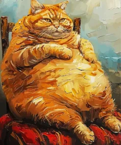 Chubby Orange Cat Art Diamond Painting