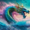 Fantasy Chinese Ocean Dragon Diamond Painting