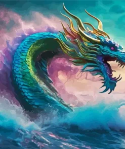 Fantasy Chinese Ocean Dragon Diamond Painting