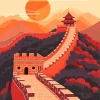 Illustration Great Wall Of China Diamond Painting