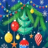 Illustration Christmas Bulbs Diamond Painting