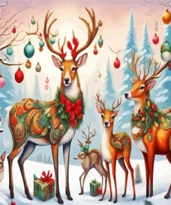Merry Christmas Animals Diamond Painting