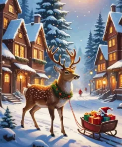 Merry Christmas Deer Diamond Painting