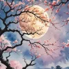 Moon And Cherry Blossom Tree Diamond Painting