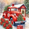 Vintage Christmas Red Truck Diamond Painting