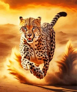 Wild Cheetah Running Diamond Painting