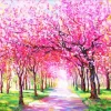 Cherry Blossom Landscape Art Diamond Painting