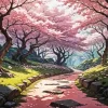 Cherry Blossom Path Diamond Painting