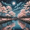 Cherry Blossom River Diamond Painting