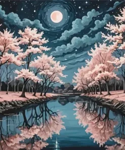 Cherry Blossom River Diamond Painting