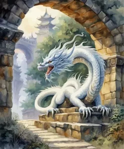 Chinese White Dragon Diamond Painting