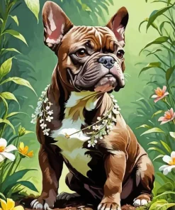 Chocolate Brown Staffordshire Bull Terrier Diamond Painting