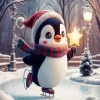 Christmas Penguin Skating Diamond Painting