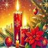 Christmas Red Candles Diamond Painting