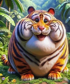 Chubby Tiger Diamond Painting