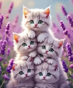 Cool Stacked Cats Diamond Painting