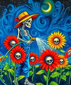 Skeleton Sunflower Diamond Painting