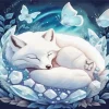 Sleeping White Fox Diamond Painting