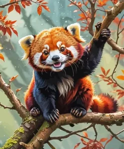 Smiling Red Panda Diamond Painting