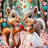 Squirrel Romance Diamond Painting