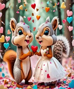 Squirrel Romance Diamond Painting